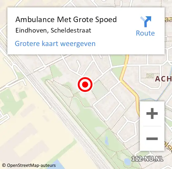 Locatie op kaart van de 112 melding: Ambulance Met Grote Spoed Naar Eindhoven, Scheldestraat op 6 januari 2018 19:14