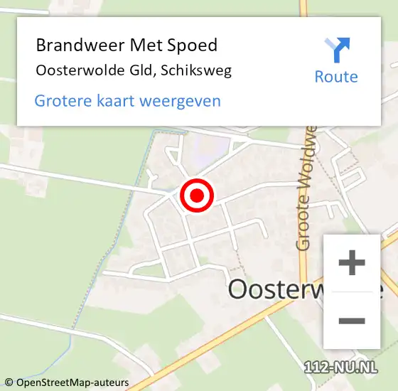 Locatie op kaart van de 112 melding: Brandweer Met Spoed Naar Oosterwolde Gld, Schiksweg op 6 januari 2018 19:24