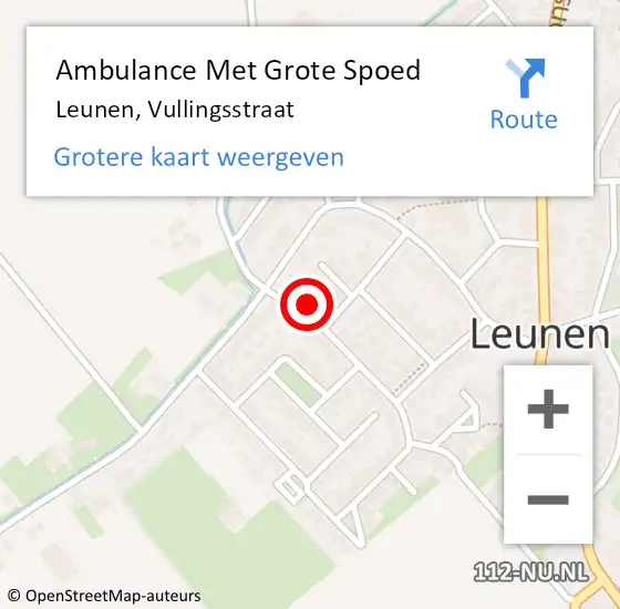 Locatie op kaart van de 112 melding: Ambulance Met Grote Spoed Naar Leunen, Vullingsstraat op 6 januari 2018 19:59