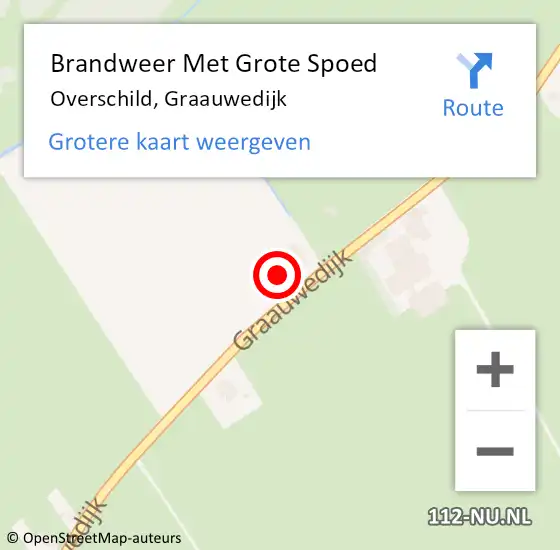 Locatie op kaart van de 112 melding: Brandweer Met Grote Spoed Naar Overschild, Graauwedijk op 6 januari 2018 20:00