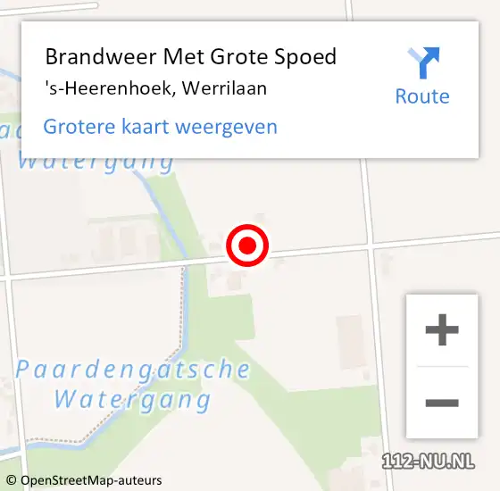 Locatie op kaart van de 112 melding: Brandweer Met Grote Spoed Naar 's-Heerenhoek, Werrilaan op 6 januari 2018 20:14