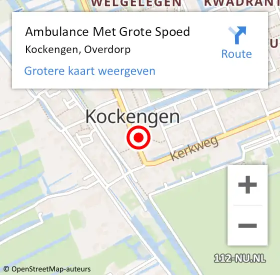 Locatie op kaart van de 112 melding: Ambulance Met Grote Spoed Naar Kockengen, Overdorp op 6 januari 2018 20:19