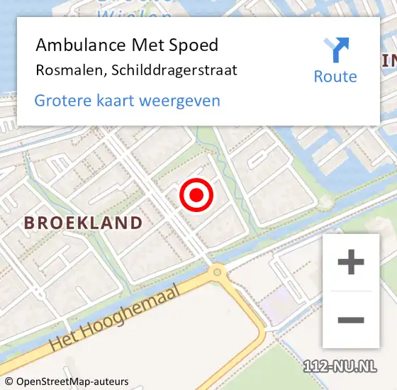 Locatie op kaart van de 112 melding: Ambulance Met Spoed Naar Rosmalen, Schilddragerstraat op 6 januari 2018 21:00