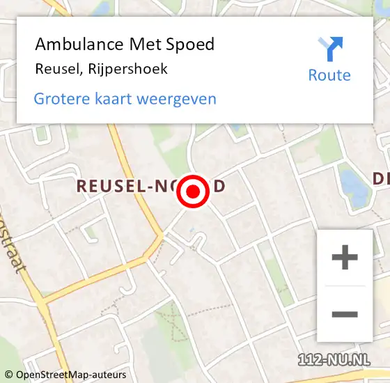 Locatie op kaart van de 112 melding: Ambulance Met Spoed Naar Reusel, Rijpershoek op 6 januari 2018 21:06