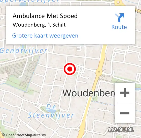 Locatie op kaart van de 112 melding: Ambulance Met Spoed Naar Woudenberg, 't Schilt op 6 januari 2018 23:10