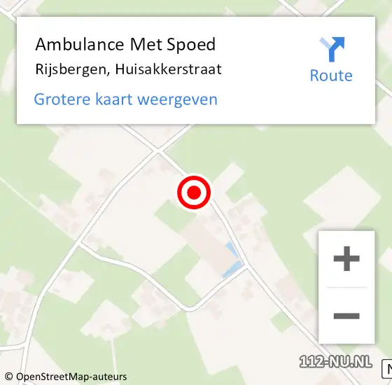 Locatie op kaart van de 112 melding: Ambulance Met Spoed Naar Rijsbergen, Huisakkerstraat op 6 januari 2018 23:18