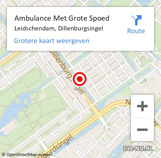 Locatie op kaart van de 112 melding: Ambulance Met Grote Spoed Naar Leidschendam, Dillenburgsingel op 6 januari 2018 23:35