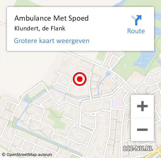 Locatie op kaart van de 112 melding: Ambulance Met Spoed Naar Klundert, de Flank op 7 januari 2018 00:34