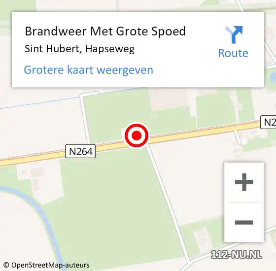 Locatie op kaart van de 112 melding: Brandweer Met Grote Spoed Naar Sint Hubert, Hapseweg op 7 januari 2018 00:53