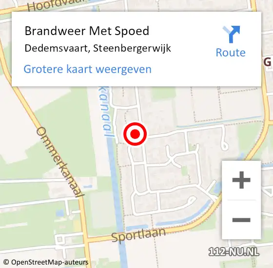 Locatie op kaart van de 112 melding: Brandweer Met Spoed Naar Dedemsvaart, Steenbergerwijk op 7 januari 2018 00:59