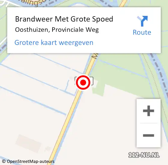 Locatie op kaart van de 112 melding: Brandweer Met Grote Spoed Naar Oosthuizen, Provinciale Weg op 7 januari 2018 01:58