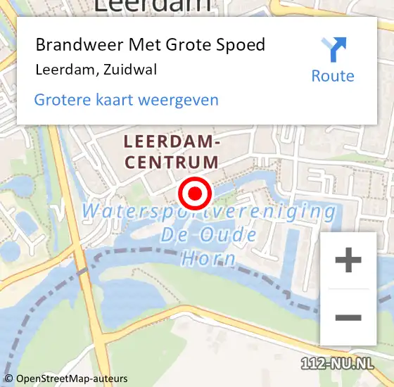 Locatie op kaart van de 112 melding: Brandweer Met Grote Spoed Naar Leerdam, Zuidwal op 7 januari 2018 02:43