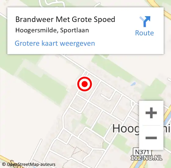 Locatie op kaart van de 112 melding: Brandweer Met Grote Spoed Naar Hoogersmilde, Sportlaan op 7 januari 2018 03:03