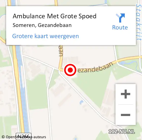 Locatie op kaart van de 112 melding: Ambulance Met Grote Spoed Naar Someren, Gezandebaan op 7 januari 2018 05:07