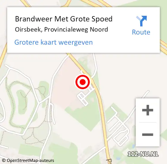 Locatie op kaart van de 112 melding: Brandweer Met Grote Spoed Naar Oirsbeek, Provincialeweg Noord op 7 januari 2018 05:44