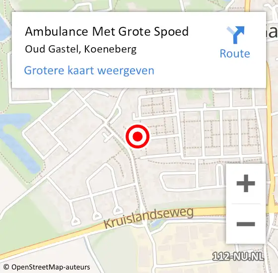 Locatie op kaart van de 112 melding: Ambulance Met Grote Spoed Naar Oud Gastel, Koeneberg op 7 januari 2018 05:45