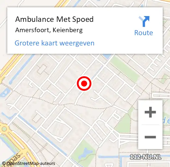 Locatie op kaart van de 112 melding: Ambulance Met Spoed Naar Amersfoort, Keienberg op 7 januari 2018 05:54