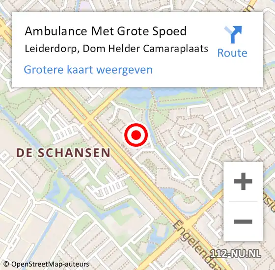 Locatie op kaart van de 112 melding: Ambulance Met Grote Spoed Naar Leiderdorp, Dom Helder Camaraplaats op 7 januari 2018 06:31