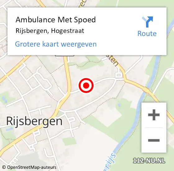 Locatie op kaart van de 112 melding: Ambulance Met Spoed Naar Rijsbergen, Hogestraat op 7 januari 2018 07:16