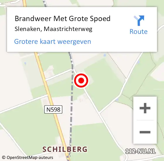 Locatie op kaart van de 112 melding: Brandweer Met Grote Spoed Naar Slenaken, Maastrichterweg op 7 januari 2018 09:18