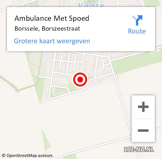 Locatie op kaart van de 112 melding: Ambulance Met Spoed Naar Borssele, Borszeestraat op 7 januari 2018 09:38