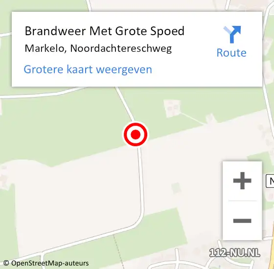 Locatie op kaart van de 112 melding: Brandweer Met Grote Spoed Naar Markelo, Noordachtereschweg op 7 januari 2018 10:18