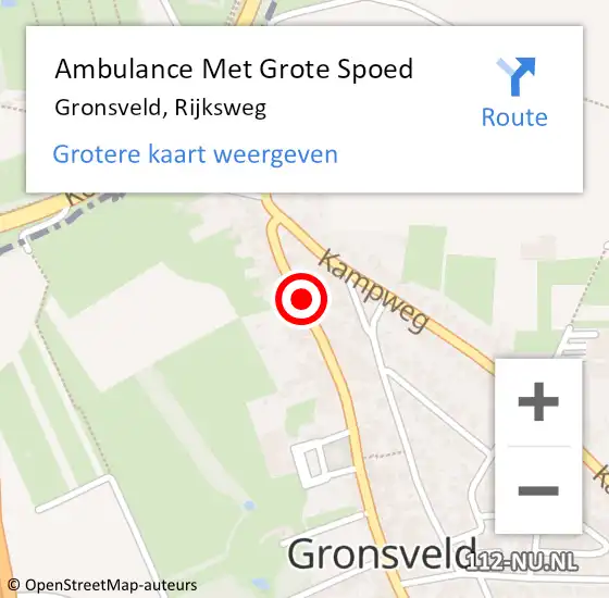 Locatie op kaart van de 112 melding: Ambulance Met Grote Spoed Naar Gronsveld, Rijksweg op 12 februari 2014 12:47