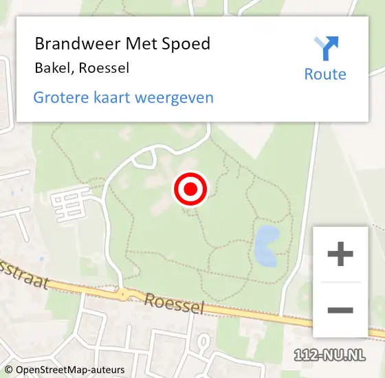 Locatie op kaart van de 112 melding: Brandweer Met Spoed Naar Bakel, Roessel op 7 januari 2018 13:58