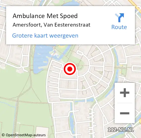 Locatie op kaart van de 112 melding: Ambulance Met Spoed Naar Amersfoort, Van Eesterenstraat op 7 januari 2018 14:04