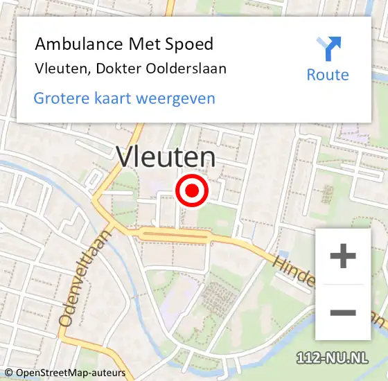 Locatie op kaart van de 112 melding: Ambulance Met Spoed Naar Vleuten, Dokter Oolderslaan op 7 januari 2018 14:55