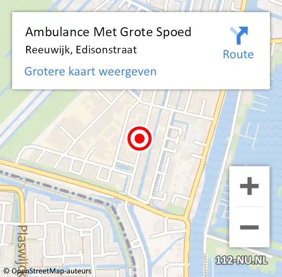 Locatie op kaart van de 112 melding: Ambulance Met Grote Spoed Naar Reeuwijk, Edisonstraat op 7 januari 2018 15:35