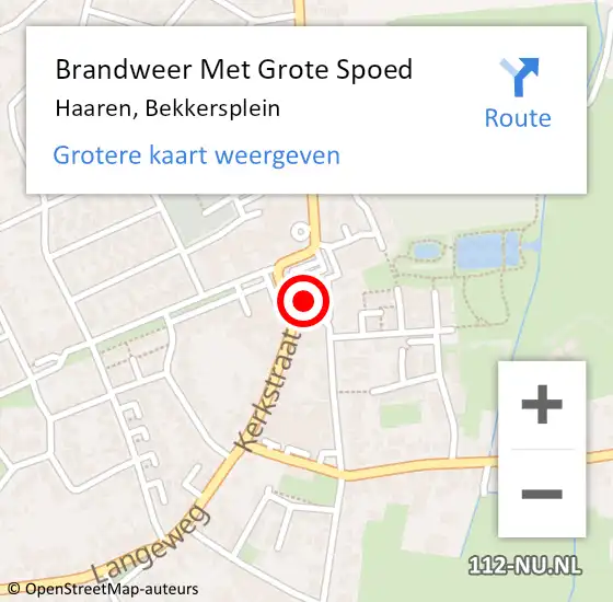 Locatie op kaart van de 112 melding: Brandweer Met Grote Spoed Naar Haaren, Bekkersplein op 7 januari 2018 16:35