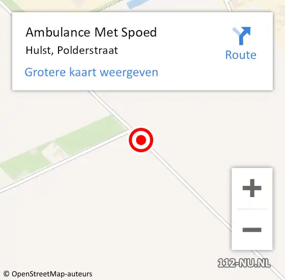 Locatie op kaart van de 112 melding: Ambulance Met Spoed Naar Hulst, Polderstraat op 7 januari 2018 16:39