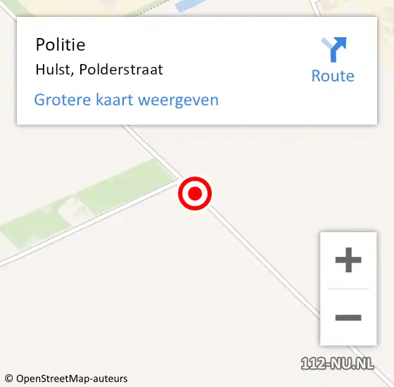 Locatie op kaart van de 112 melding: Politie Hulst, Polderstraat op 7 januari 2018 16:40