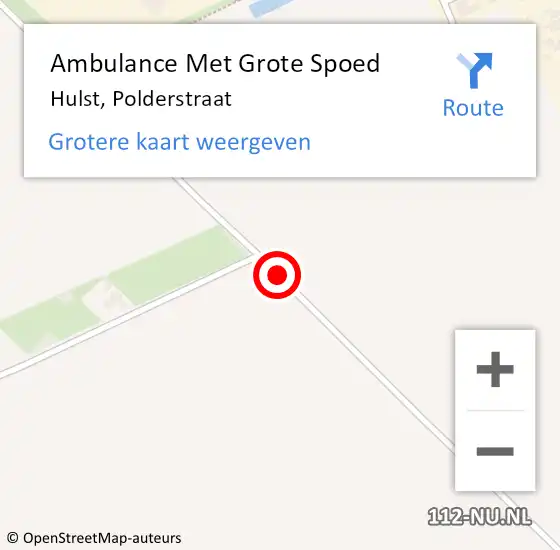 Locatie op kaart van de 112 melding: Ambulance Met Grote Spoed Naar Hulst, Polderstraat op 7 januari 2018 16:50