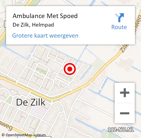 Locatie op kaart van de 112 melding: Ambulance Met Spoed Naar De Zilk, Helmpad op 7 januari 2018 16:56