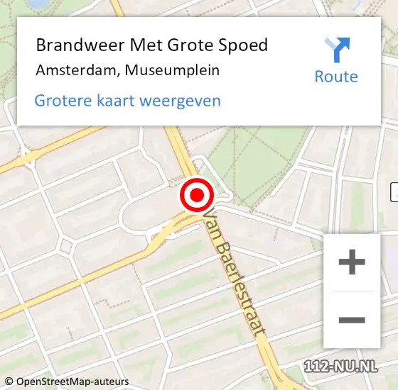 Locatie op kaart van de 112 melding: Brandweer Met Grote Spoed Naar Amsterdam, Museumplein op 7 januari 2018 17:13