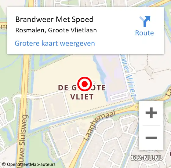 Locatie op kaart van de 112 melding: Brandweer Met Spoed Naar Rosmalen, Groote Vlietlaan op 7 januari 2018 17:57