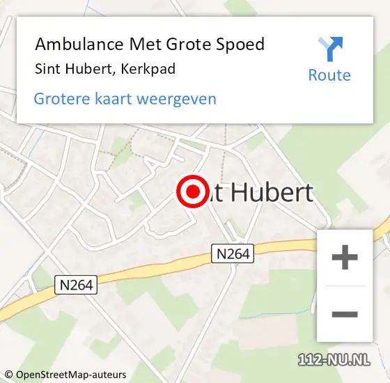 Locatie op kaart van de 112 melding: Ambulance Met Grote Spoed Naar Sint Hubert, Kerkpad op 7 januari 2018 19:22