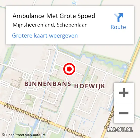 Locatie op kaart van de 112 melding: Ambulance Met Grote Spoed Naar Mijnsheerenland, Gravinnenlaan op 7 januari 2018 19:47