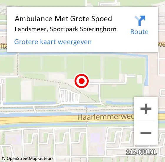 Locatie op kaart van de 112 melding: Ambulance Met Grote Spoed Naar Landsmeer, Sportpark Spieringhorn op 7 januari 2018 20:05