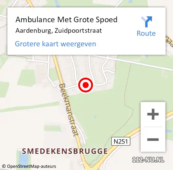 Locatie op kaart van de 112 melding: Ambulance Met Grote Spoed Naar Aardenburg, Zuidpoortstraat op 7 januari 2018 22:50