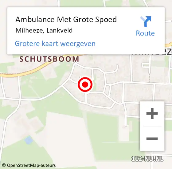 Locatie op kaart van de 112 melding: Ambulance Met Grote Spoed Naar Milheeze, Lankveld op 7 januari 2018 23:13