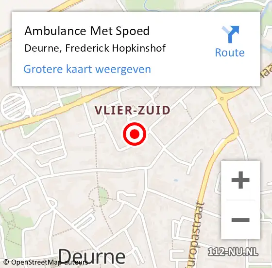 Locatie op kaart van de 112 melding: Ambulance Met Spoed Naar Deurne, Frederick Hopkinshof op 7 januari 2018 23:15