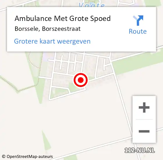 Locatie op kaart van de 112 melding: Ambulance Met Grote Spoed Naar Borssele, Borszeestraat op 7 januari 2018 23:18