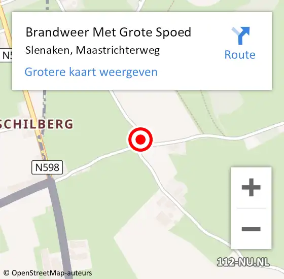 Locatie op kaart van de 112 melding: Brandweer Met Grote Spoed Naar Slenaken, Maastrichterweg op 7 januari 2018 23:33