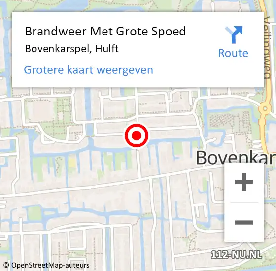 Locatie op kaart van de 112 melding: Brandweer Met Grote Spoed Naar Bovenkarspel, Hulft op 12 februari 2014 13:34