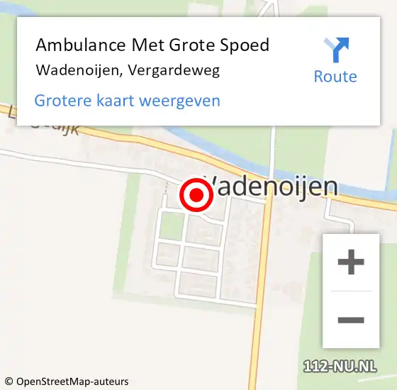 Locatie op kaart van de 112 melding: Ambulance Met Grote Spoed Naar Wadenoijen, Vergardeweg op 8 januari 2018 01:28