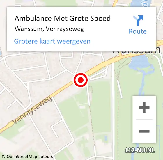 Locatie op kaart van de 112 melding: Ambulance Met Grote Spoed Naar Wanssum, Venrayseweg op 12 februari 2014 13:36