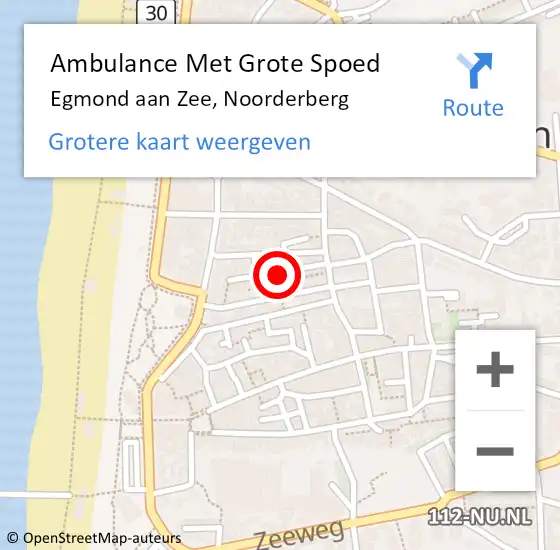 Locatie op kaart van de 112 melding: Ambulance Met Grote Spoed Naar Egmond aan Zee, Noorderberg op 8 januari 2018 05:00